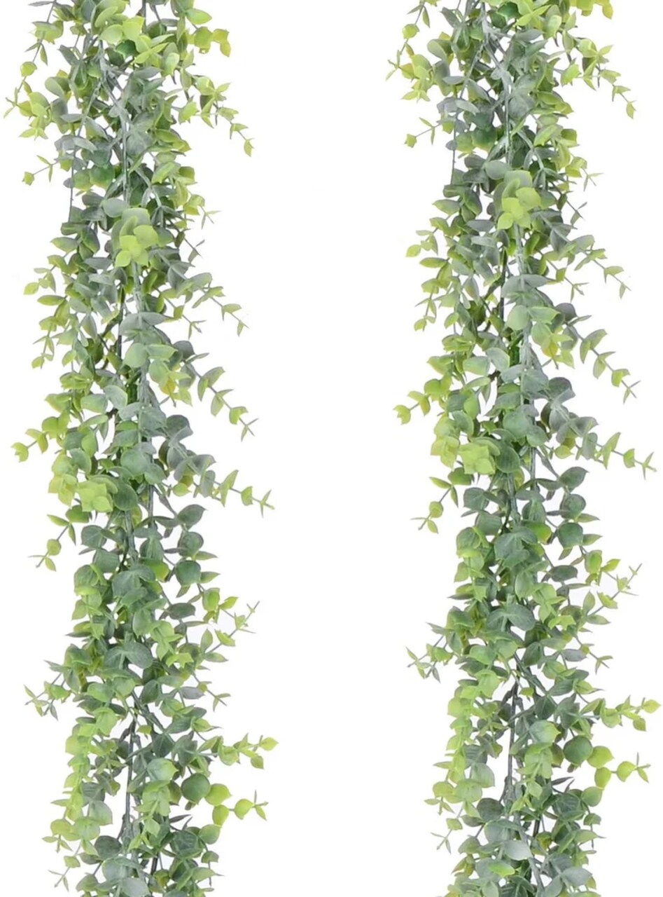 2 Pack Artificial Vines Faux Eucalyptus Garland Greenery Hanging Leaves Arch Wedding Centerpiece Decoration Birthday Party Decor